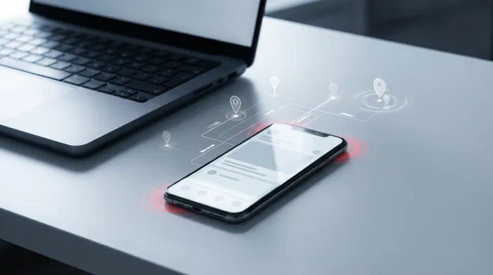 Puvussa olevan miehen käsi käsittelee työpöydällä olevaa älypuhelinta, jonka näytöllä on kyberturvallisuutta symboloiva digitaalinen riippulukkosymboli.